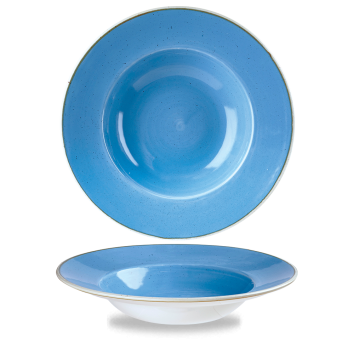 28cm Stonecast Cornflower Blue Wide Rimmed Bowl