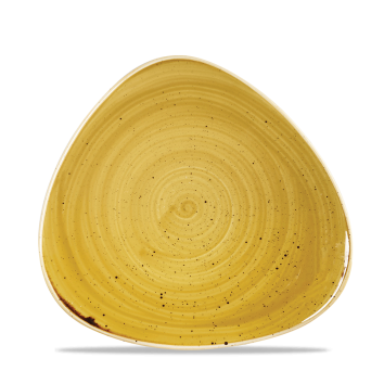 19.2cm Stonecast Mustard Seed Yellow Triangle Plate