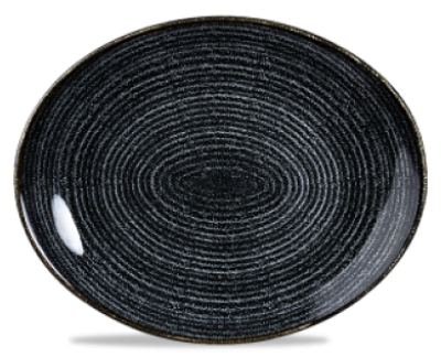 27cm Churchill Charcoal Black Oval Homespun Coupe Plate