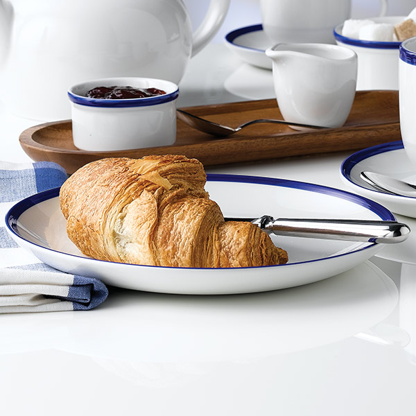 Churchill Retro Blue Crockery Blue rim crockery Vintage blue rim crockery