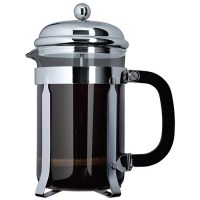 Glass and Chrome Cafetiere with Coffee