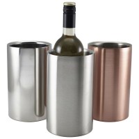 Stainless Steel Wine Cooler with wine and glasses
