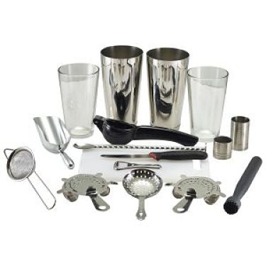 Cocktail Making Set 17 pcs Cocktail Shaker Set with Display Stand Bartending Kit for Home Bars and Outdoor Events 