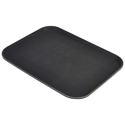 BLACK Non-Slip Rectangular Tray, Black Non Slip Tray