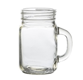 Mini Glass Mason Drinking Jar Mini Drinking Jar Masons Jar Sauce Jar Small Handled Jar