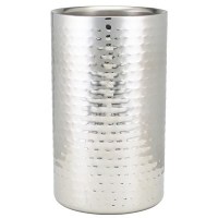 Wine Bottle Cooler Hammered Stainless Steel