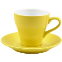 Yellow Saucer with Tulip Shaped Espresso Cup