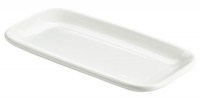 White Porcelain Rounded Edge Rectangular Plate