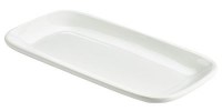 White Porcelain Rounded Edge Rectangular Plate