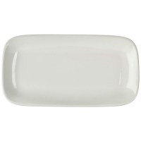 White Porcelain Rounded Edge Rectangular Plate
