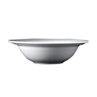 White Porcelain Rimmed Oatmeal Bowl