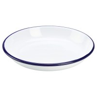 18cm White Enamel Rice/Pasta Plate