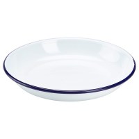 20cm White Enamel Rice/Pasta Plate