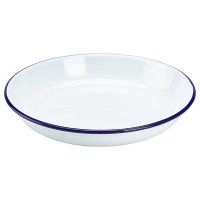 22cm White Enamel Rice/Pasta Plate