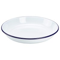 24cm White Enamel Rice/Pasta Plate