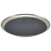 Non Slip Stainless Steel Round Tray 