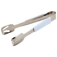 Stainless Steel BuffetPro Serving Tongs WHITE Handle