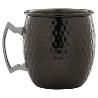 55cl Barrel Gun Metal Black Mug with Hammered Finish