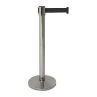 Stainless Steel Belt Barrier Post - BLACK BELT