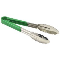 Green Handled Stainless Steel Tongs