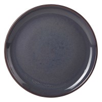 Rustic Stoneware Round Coupe Plate in BLUE