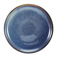 Aqua Blue Terra Porcelain Coupe Plate