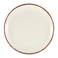 Round Coupe Plate SERENO BROWN Rustic Terra Stoneware