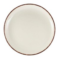 Round Coupe Plate SERENO BROWN Rustic Terra Stoneware