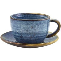 Blue Terra Porcelain Cup and Saucer