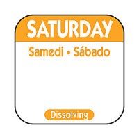 SATURDAY Dissolving Food Day Label 