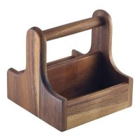 Small Dark Wood Table Caddy