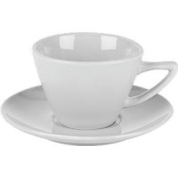 Simply Economy Whiteware 8oz Conical Cup with Saucer