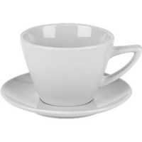 Economy White Porcelain Conic Cup & Saucer