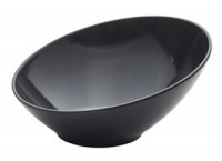 21cm Black Slanted Melamine Buffet Bowl