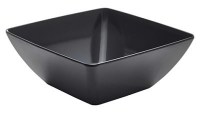 26.2cm Black Curved Square Melamine Bowl