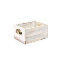 White Wash Wooden Food Display Drawer