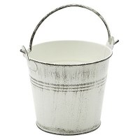 WHITE WASH Galvanised Steel Serving Bucket