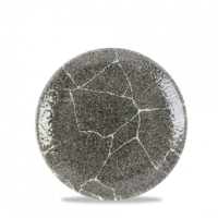 Kintsugi Reverse Quartz Black Coupe Plate