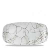 Kintsugi Agate Grey Oblong Plate