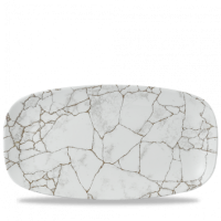 Kintsugi Agate Grey Oblong Plate