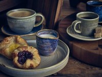 Terra Porcelain Cups, Saucers, Jug and Plate