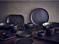 Black Terra Porcelain Round Bowl 