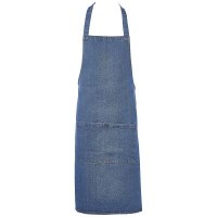 Washed (Light) Denim Bib Apron with SPLIT POCKET