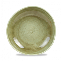 25.3cm Stonecast Burnished Green Organic Round Bowl