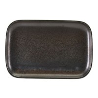 Black Terra Porcelain Rectangular Plate