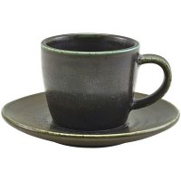 Black Terra Porcelain Cup and Saucer