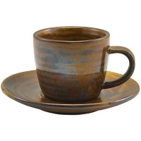 Copper Terra Porcelain Cup and Saucer