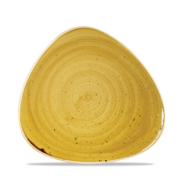 19.2cm Stonecast Mustard Seed Yellow Triangle Plate