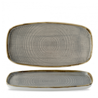 Churchill Stonecast Peppercorn Grey Chef's Walled Oblong Plate