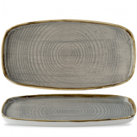 Churchill Stonecast Peppercorn Grey Chef's Walled Oblong Plate